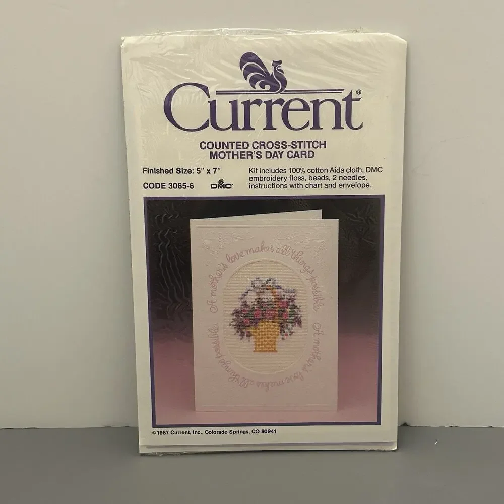 Current Counted Cross Stitch MOTHER'S DAY CARD Kit Vintage 1987